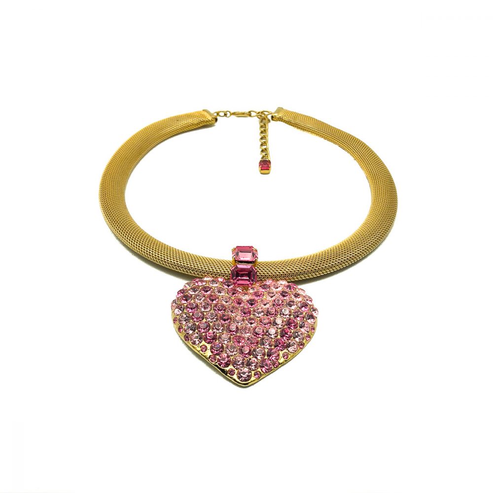 Vintage Crystal Heart Necklace
