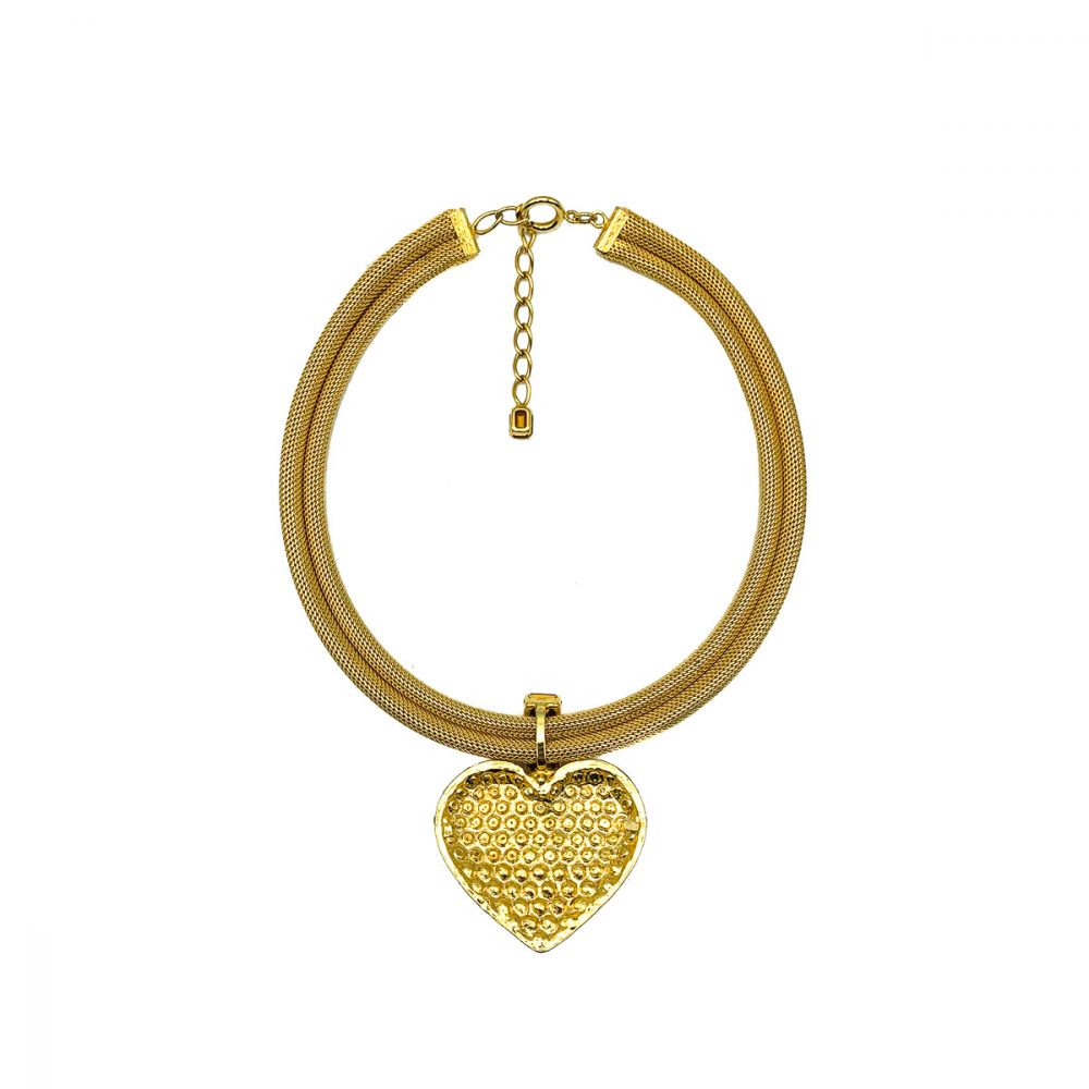 Vintage Crystal Heart Necklace
