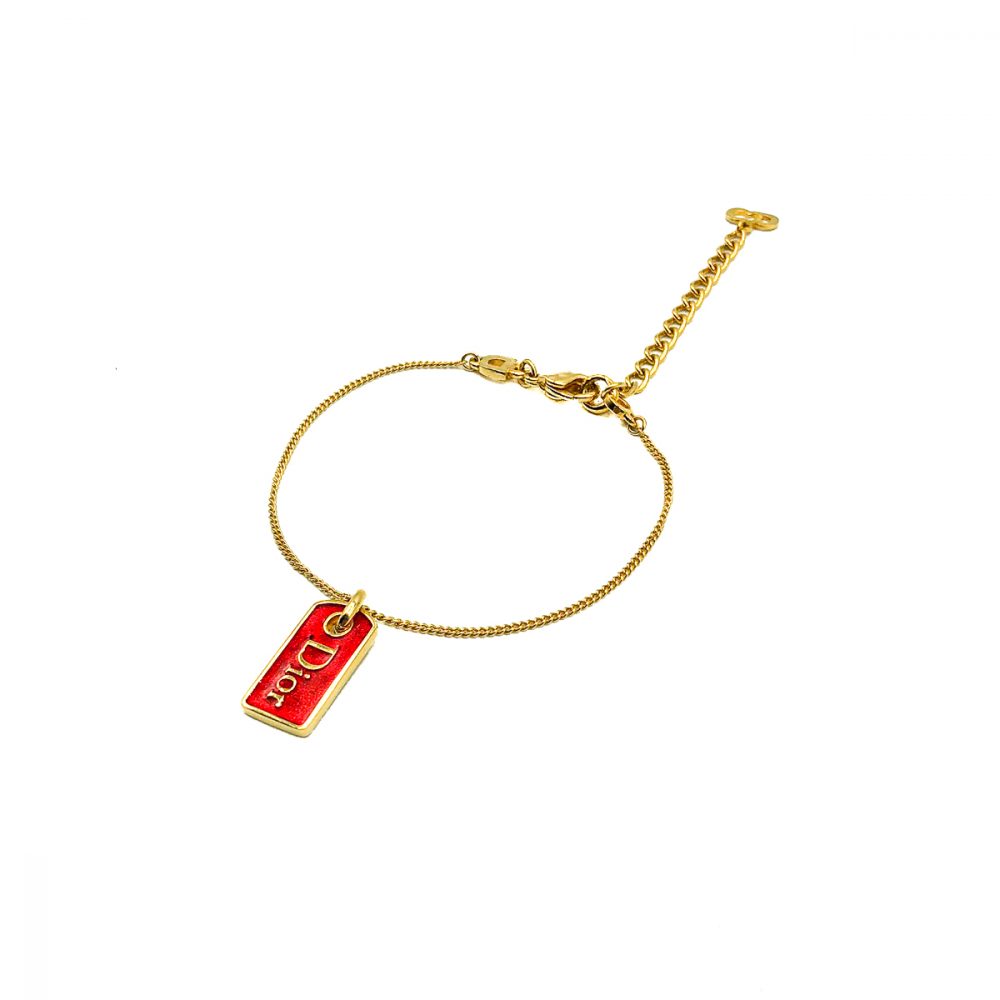 Vintage Dior Enamel Tag Bracelet