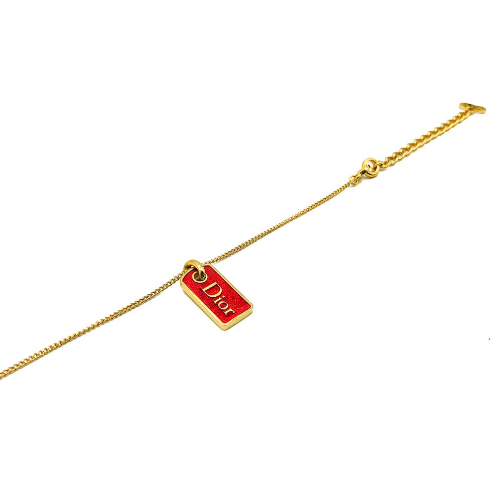 Vintage Dior Enamel Tag Bracelet