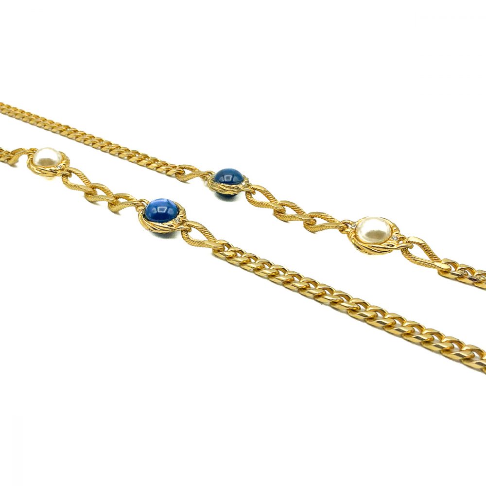 Vintage Blue Glass Sautoir
