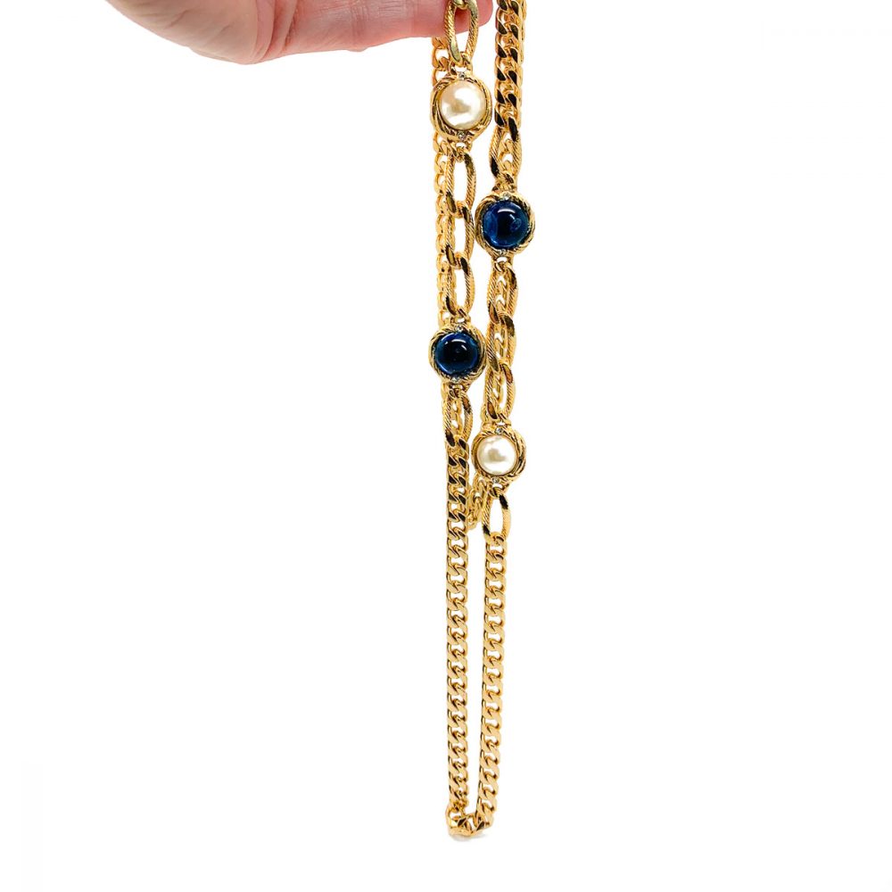 Vintage Blue Glass Sautoir