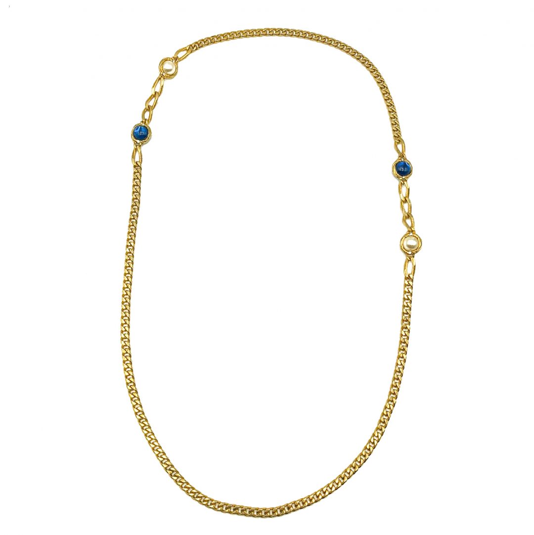 Vintage Blue Glass Sautoir