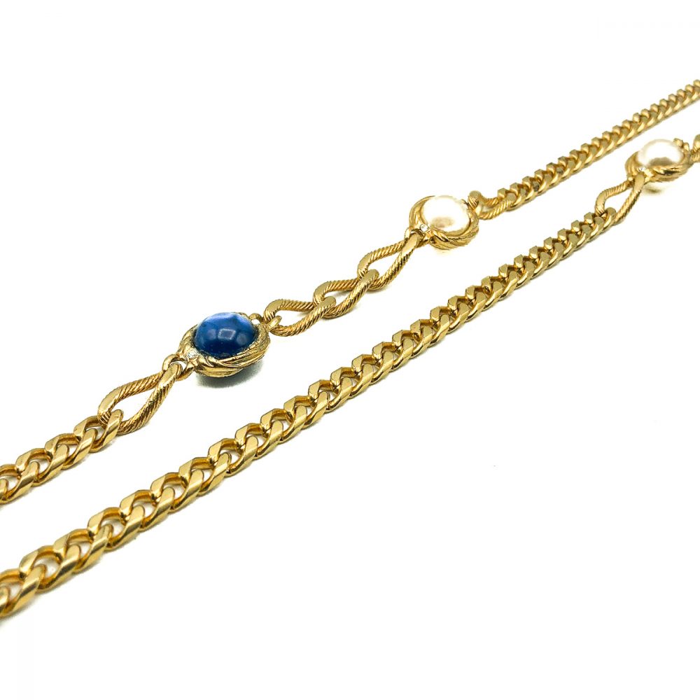 Vintage Blue Glass Sautoir