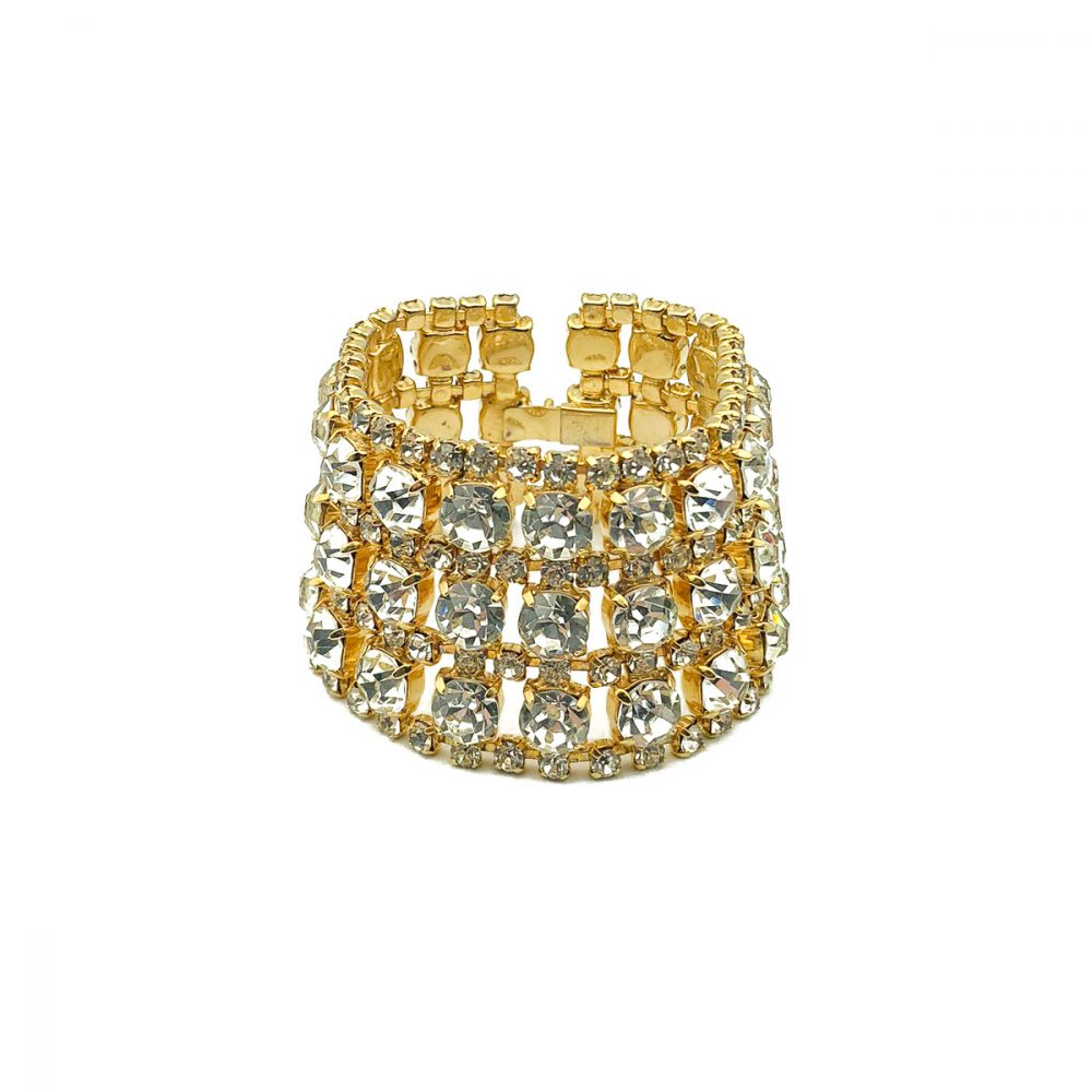 Vintage Gold Rhinestone Cuff