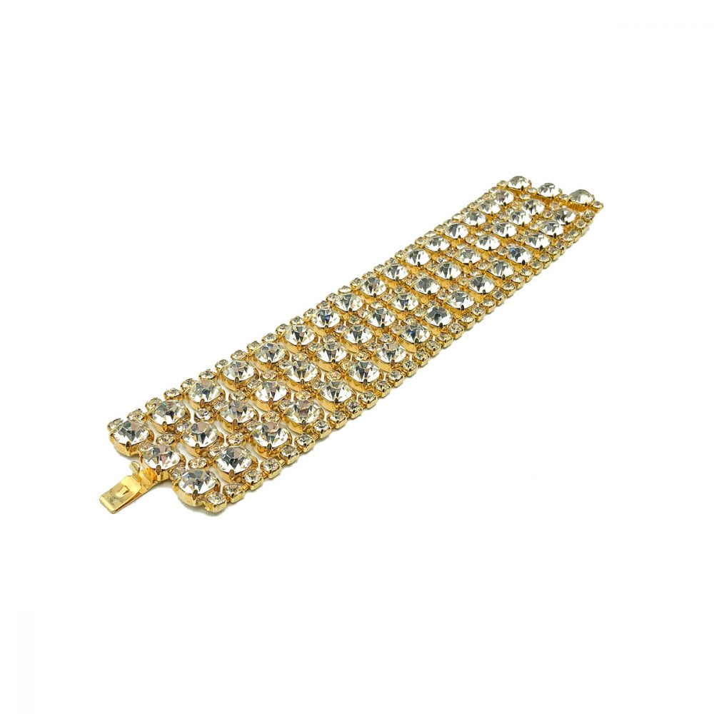 Vintage Gold Rhinestone Cuff