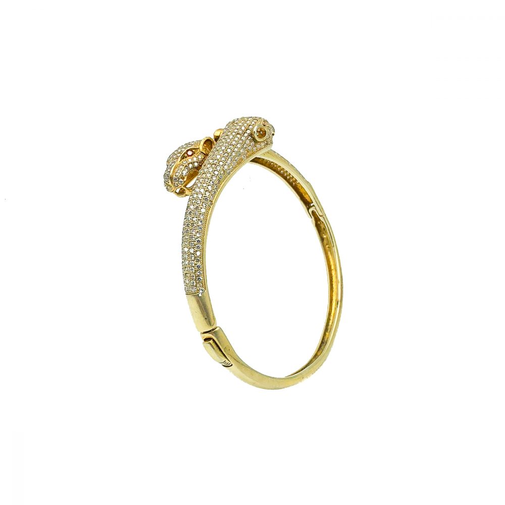 Vintage Silver Vermeil Panther Bangle
