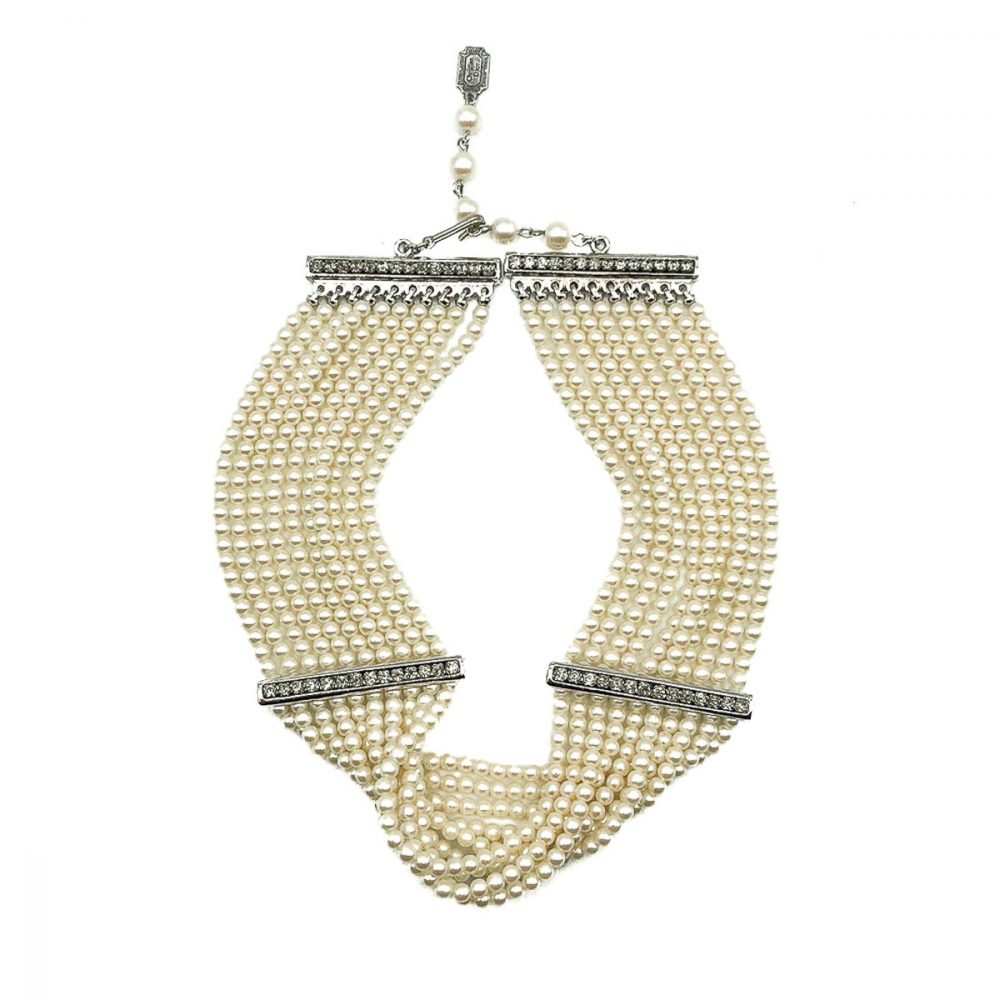 Jennifer Gibson Vintage Jewellery Vintage Dior Pearl Choker Necklace 3 865 (1)