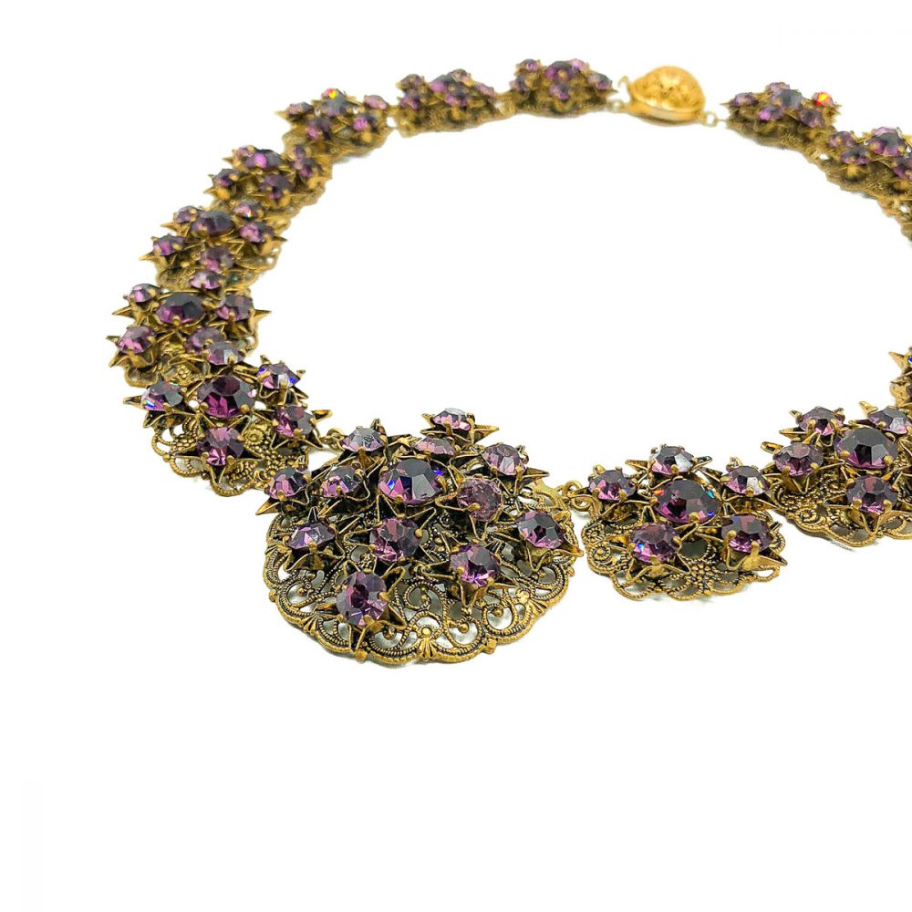 Vintage Czech Filigree Star Necklace