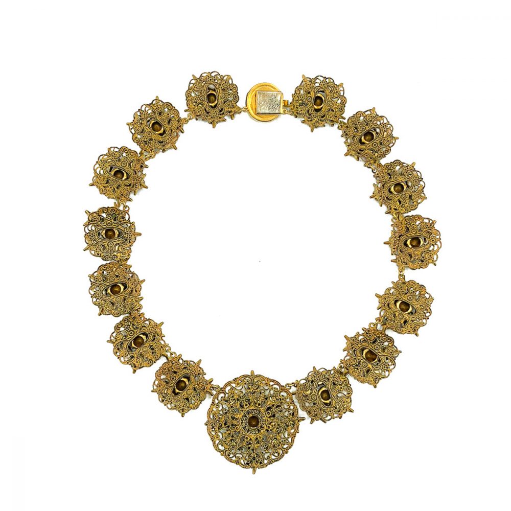 Vintage Czech Filigree Star Necklace