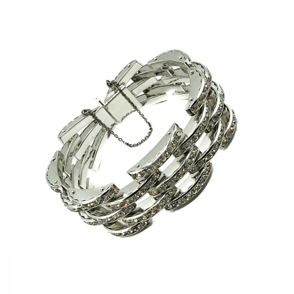Vintage Deco Tank Track Bracelet