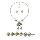 Vintage Aurora Borealis Necklace Suite 3 859 (1) P Vintage Aurora Borealis Necklace Suite