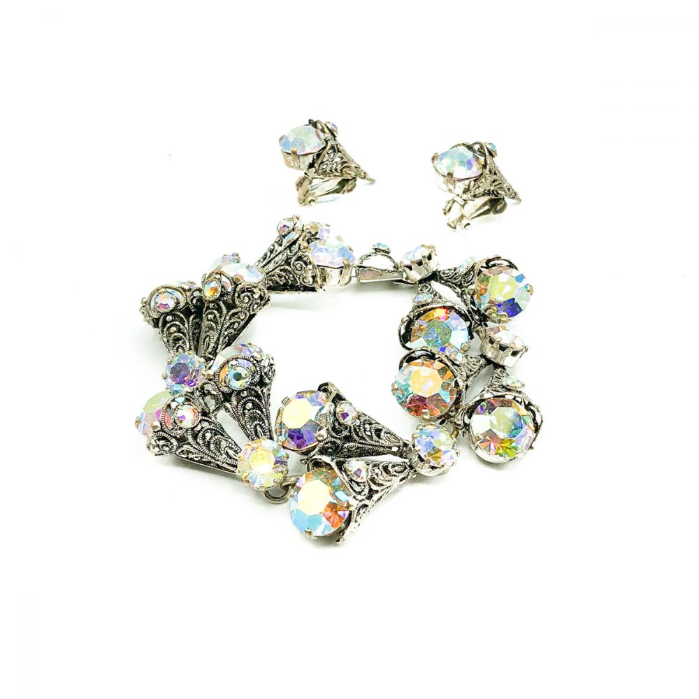 Vintage Aurora Borealis Necklace Suite