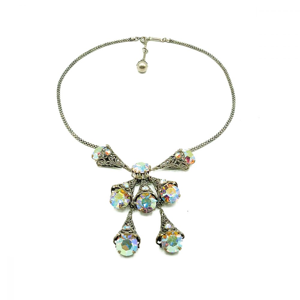 Vintage Aurora Borealis Necklace Suite