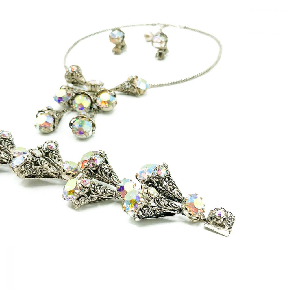 Vintage Aurora Borealis Necklace Suite