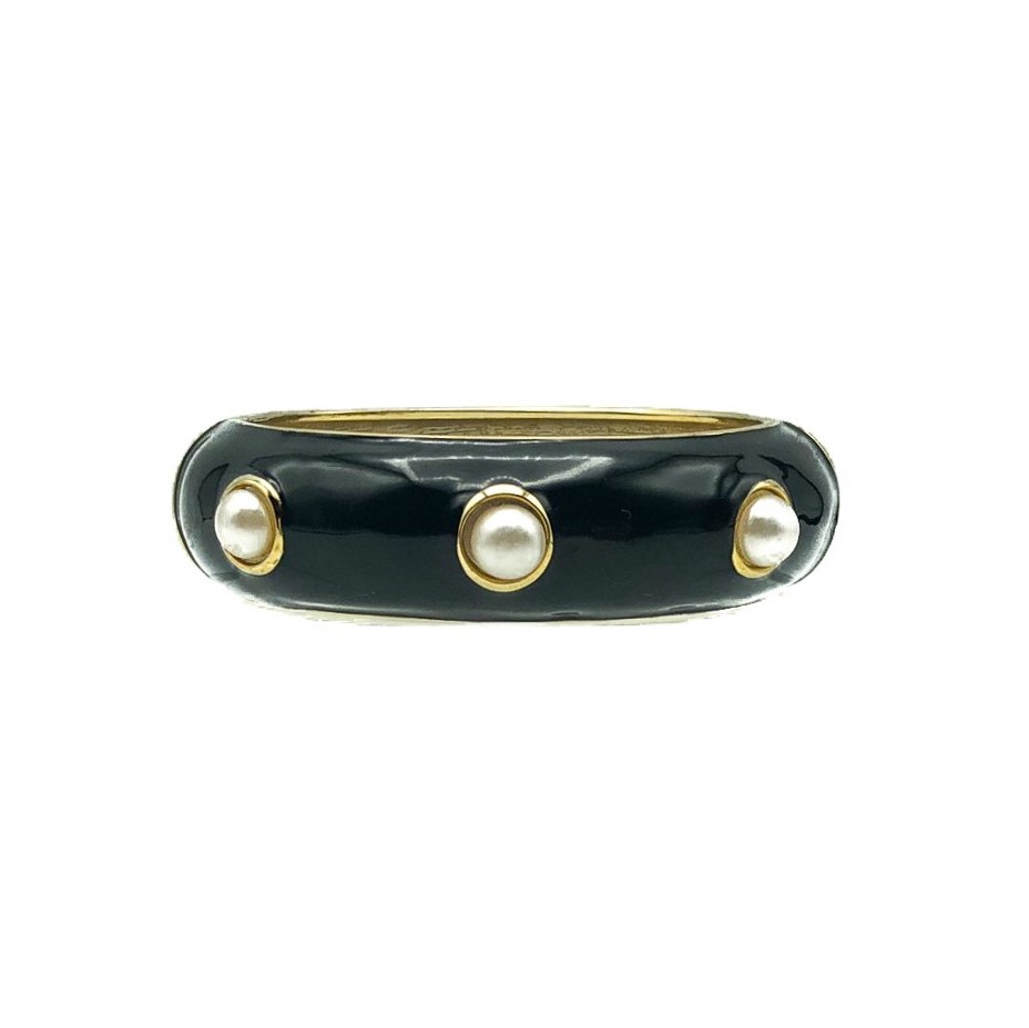 Vintage Black Enamel Bangle