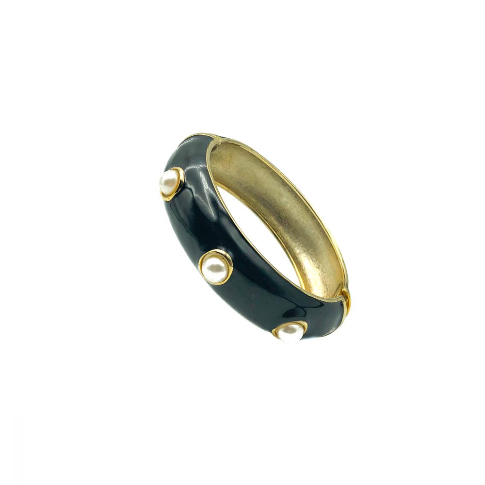 Vintage Black Enamel Bangle