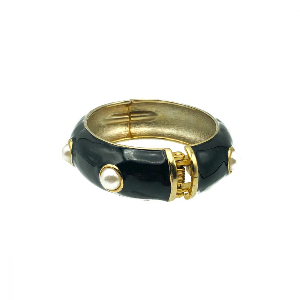 Vintage Black Enamel Bangle