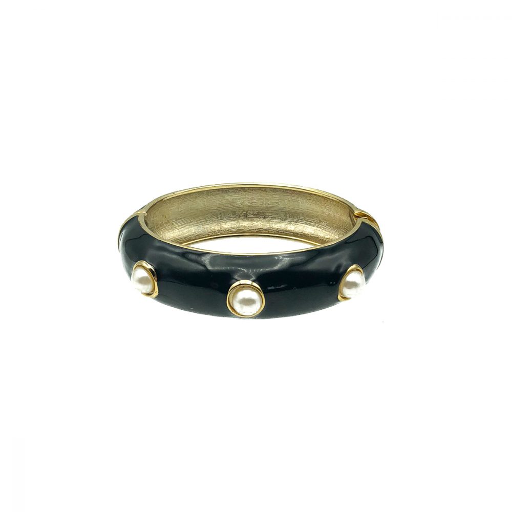 Vintage Black Enamel Bangle