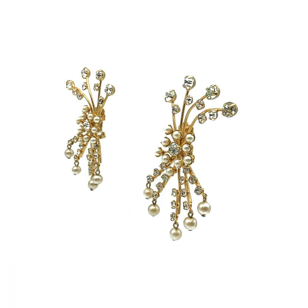 Vintage Pearl Spray Earrings