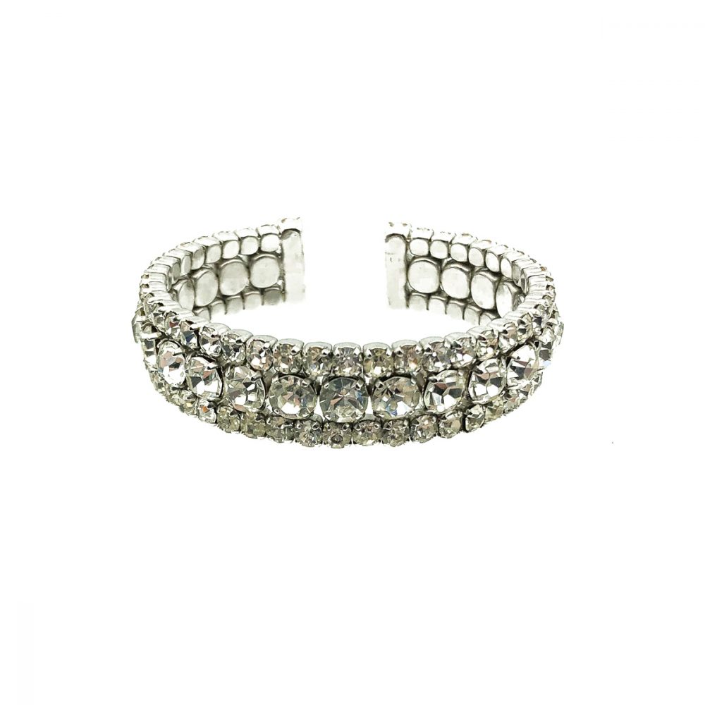 Vintage Crystal Cocktail Cuff Bracelet