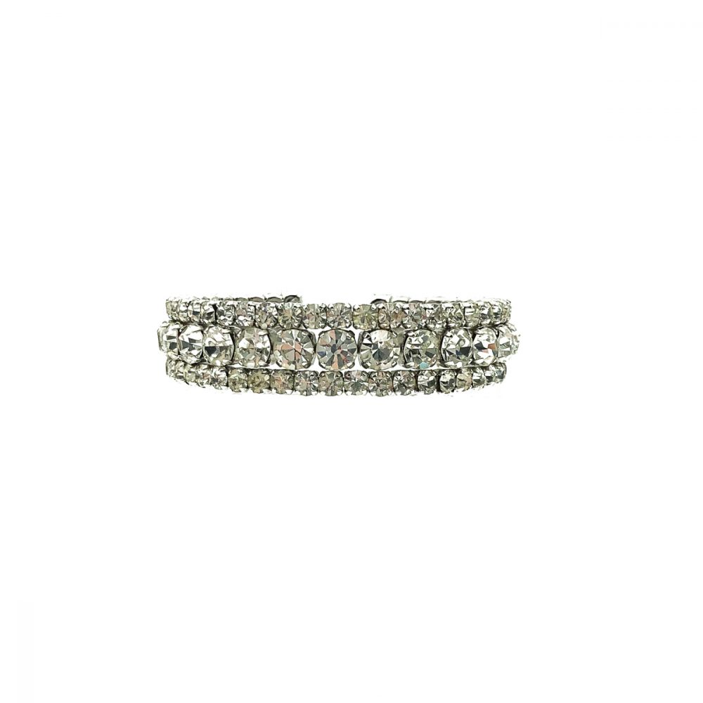 Vintage Crystal Cocktail Cuff Bracelet