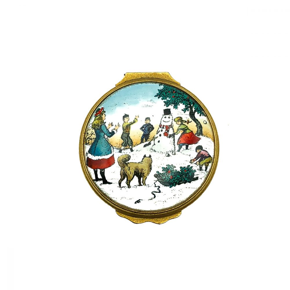Vintage Bilston & Battersea Enamel 1979 Christmas Box