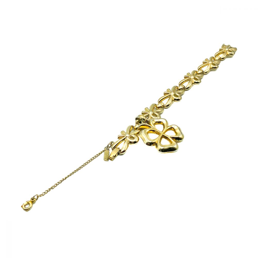 Vintage Monet Clover Talisman Bracelet