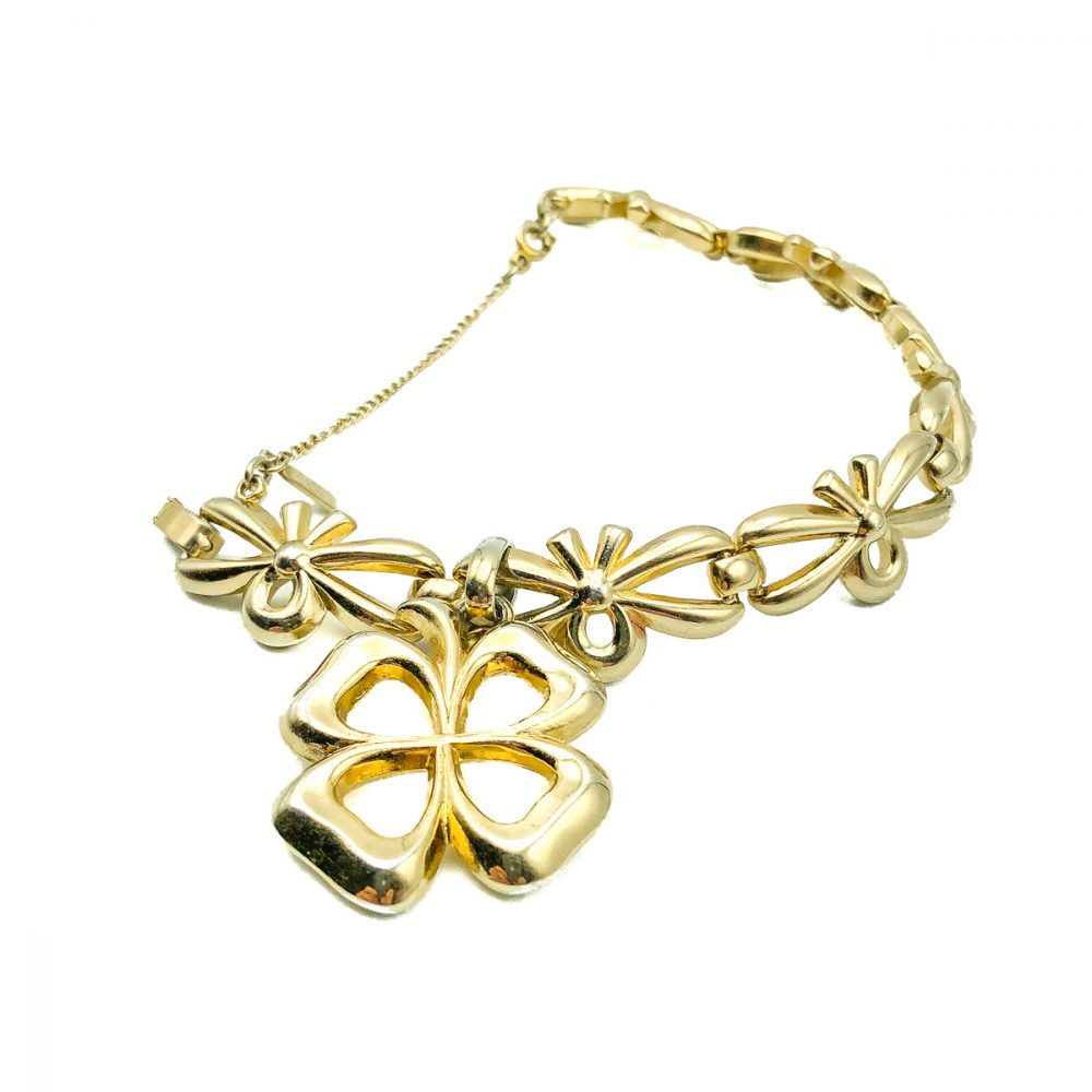 Vintage Monet Clover Talisman Bracelet