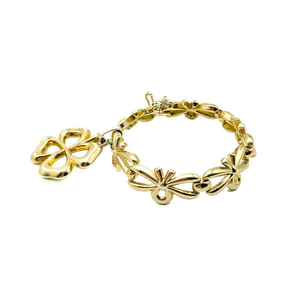 Vintage Monet Clover Talisman Bracelet