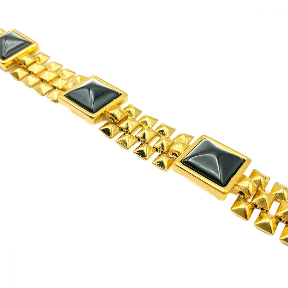 Vintage Monet Black Pyramid Bracelet