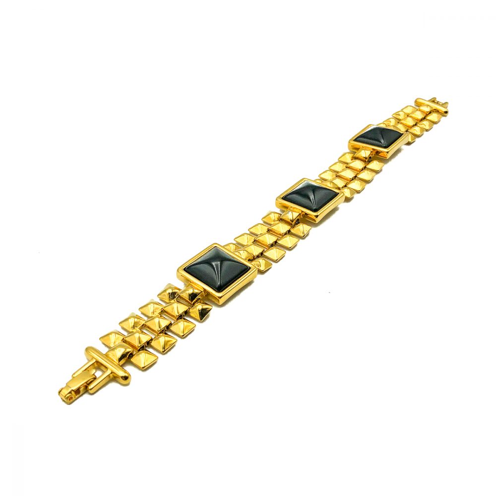 Vintage Monet Black Pyramid Bracelet