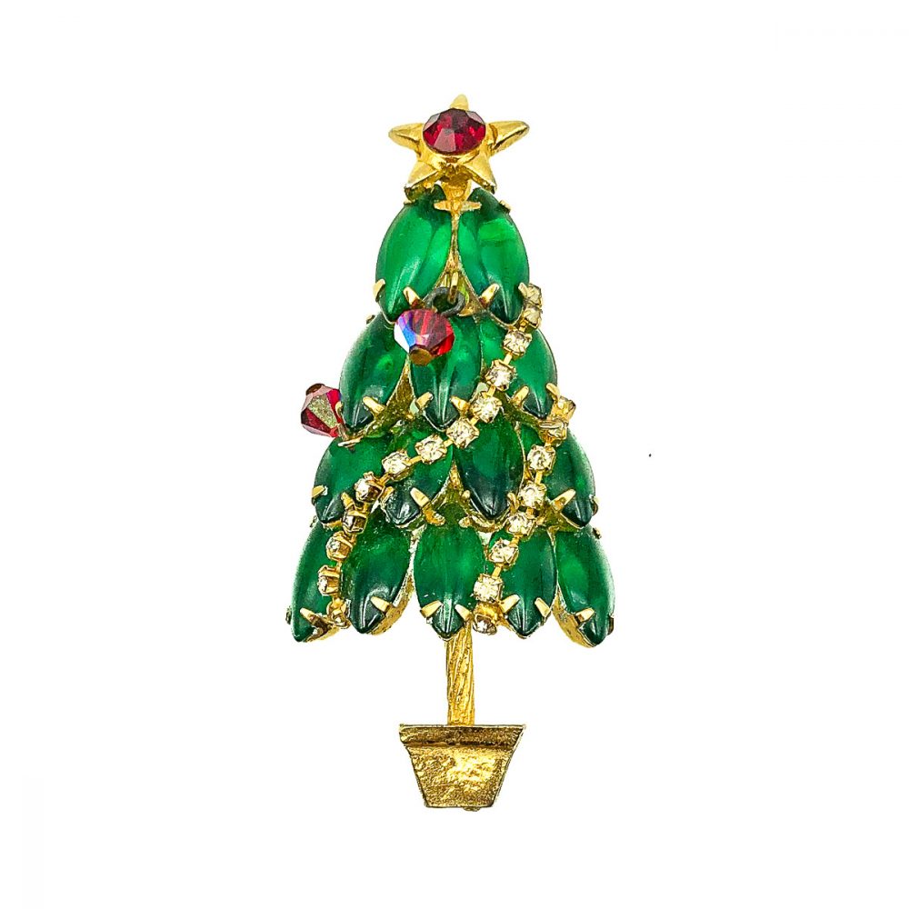 Vintage Christmas Tree Brooch