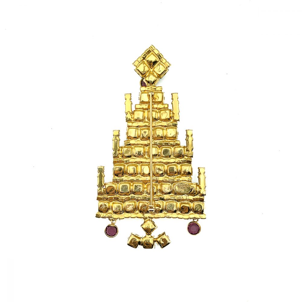 Vintage Dominique Christmas Tree Brooch
