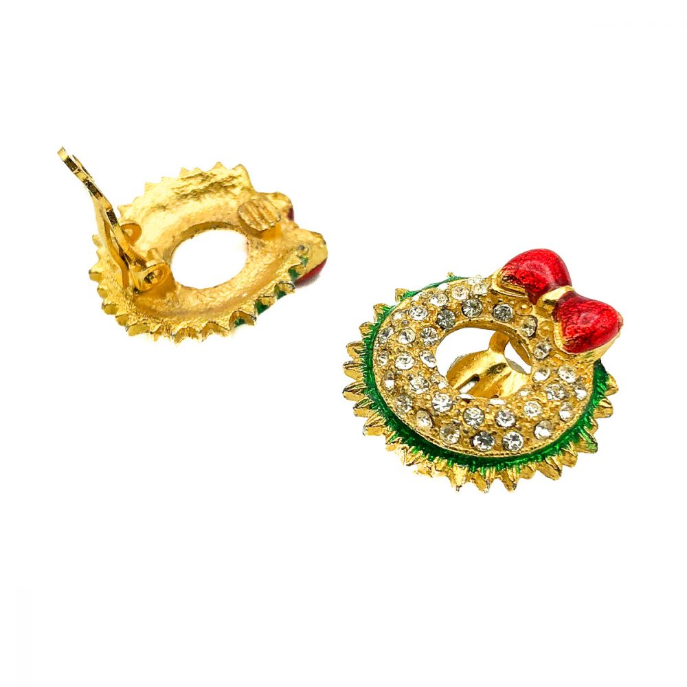 Vintage Christmas Wreath Earrings