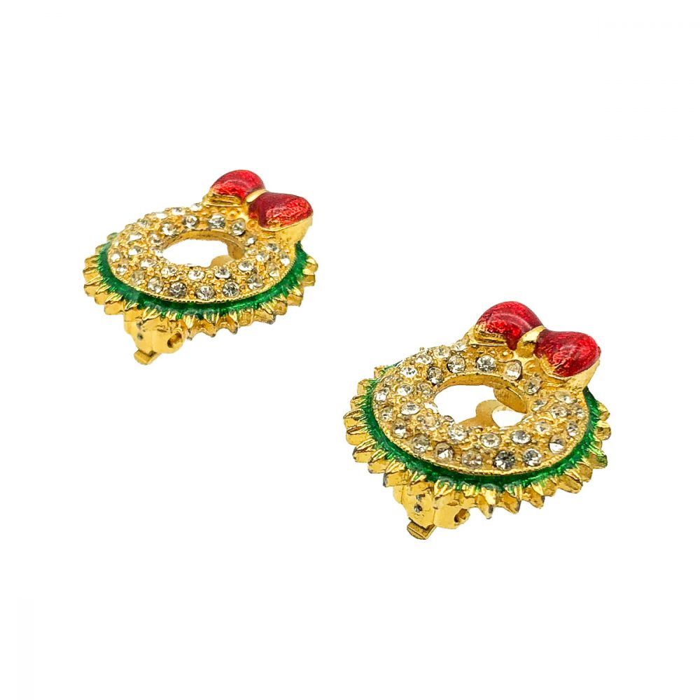 Vintage Christmas Wreath Earrings