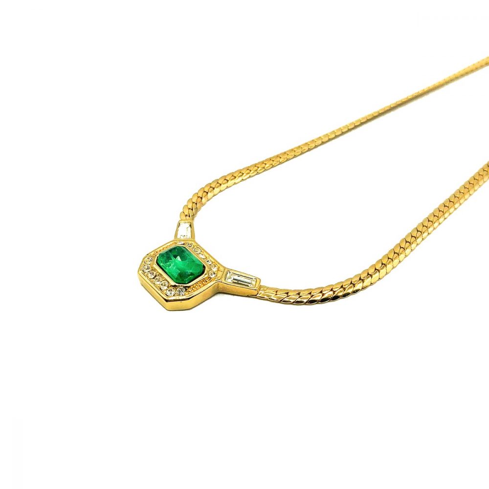 Vintage Dior Emerald Necklace