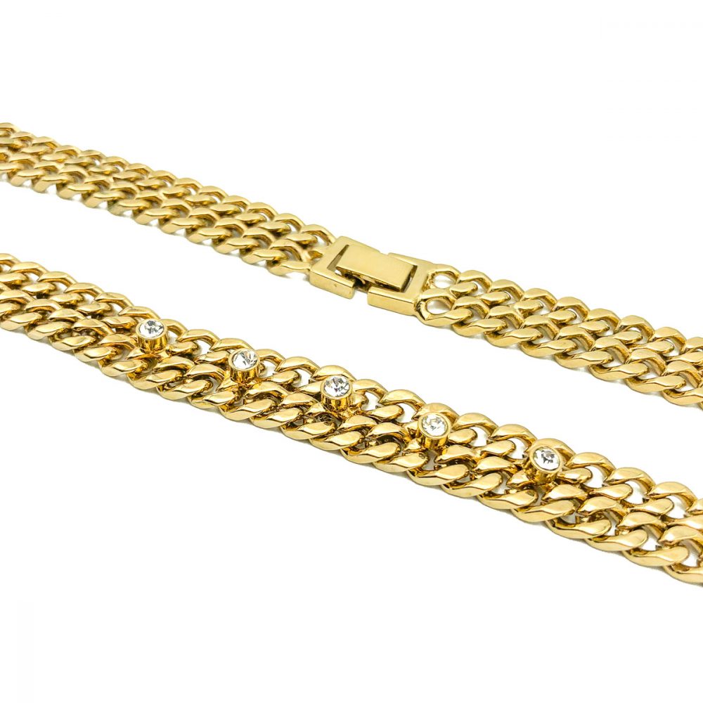 Vintage Crystal Chain Necklace