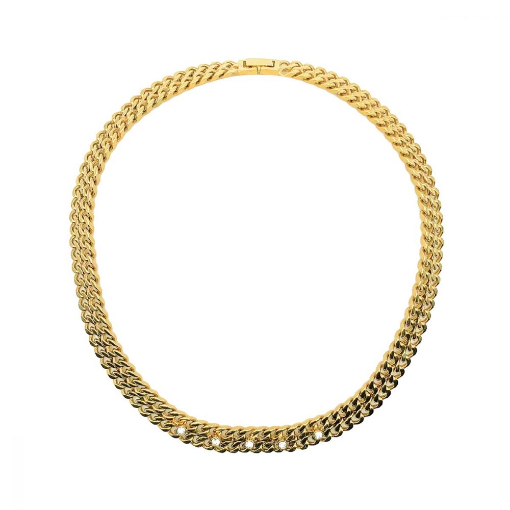 Vintage Crystal Chain Necklace