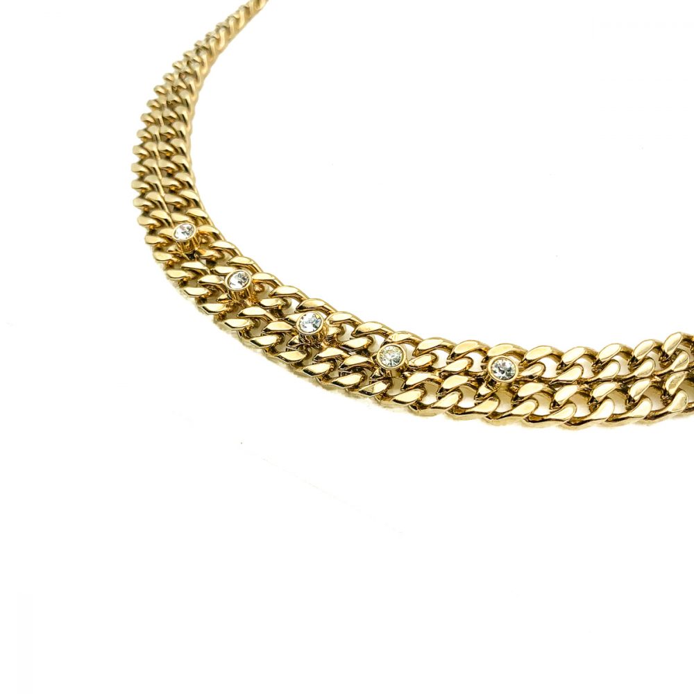 Vintage Crystal Chain Necklace