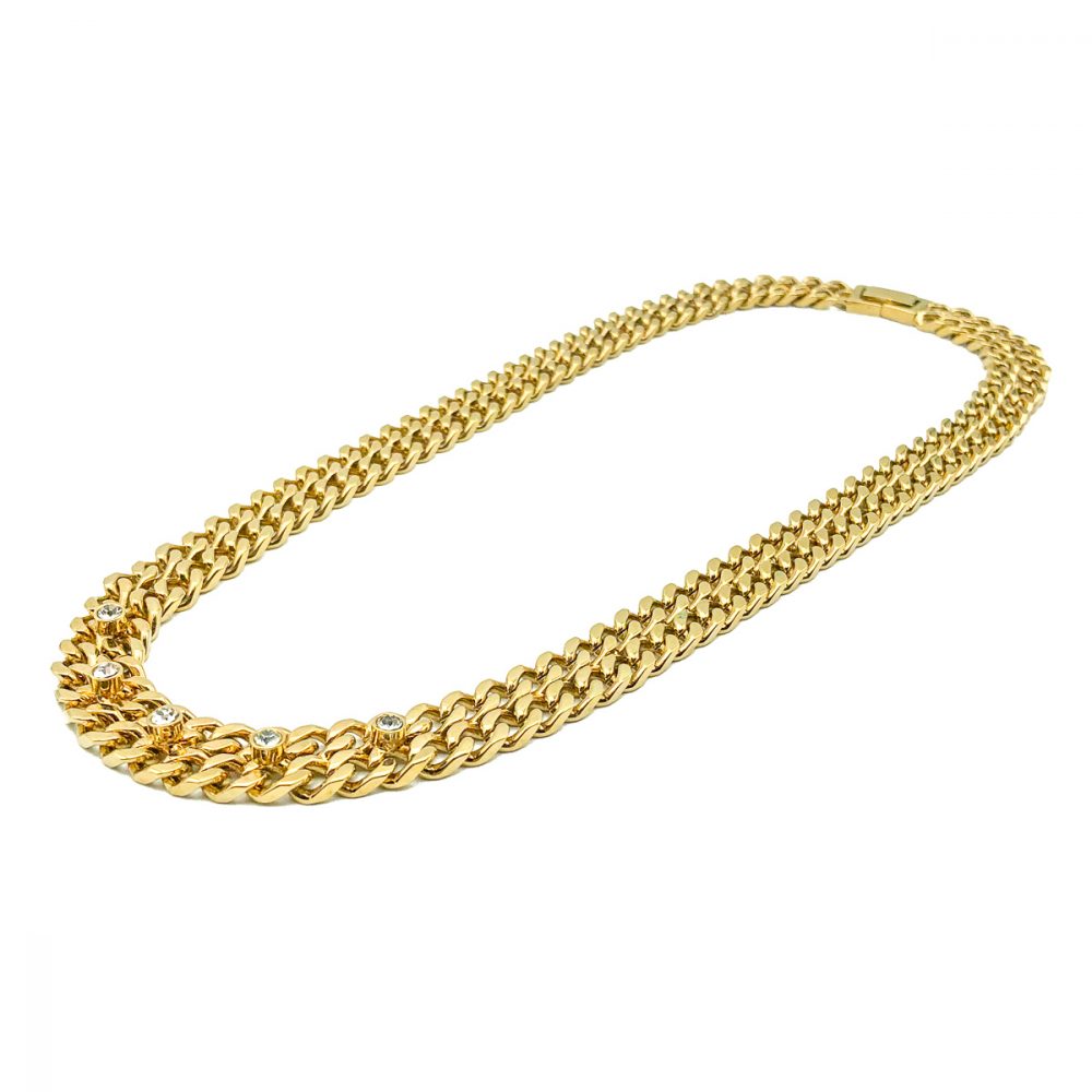 Vintage Crystal Chain Necklace