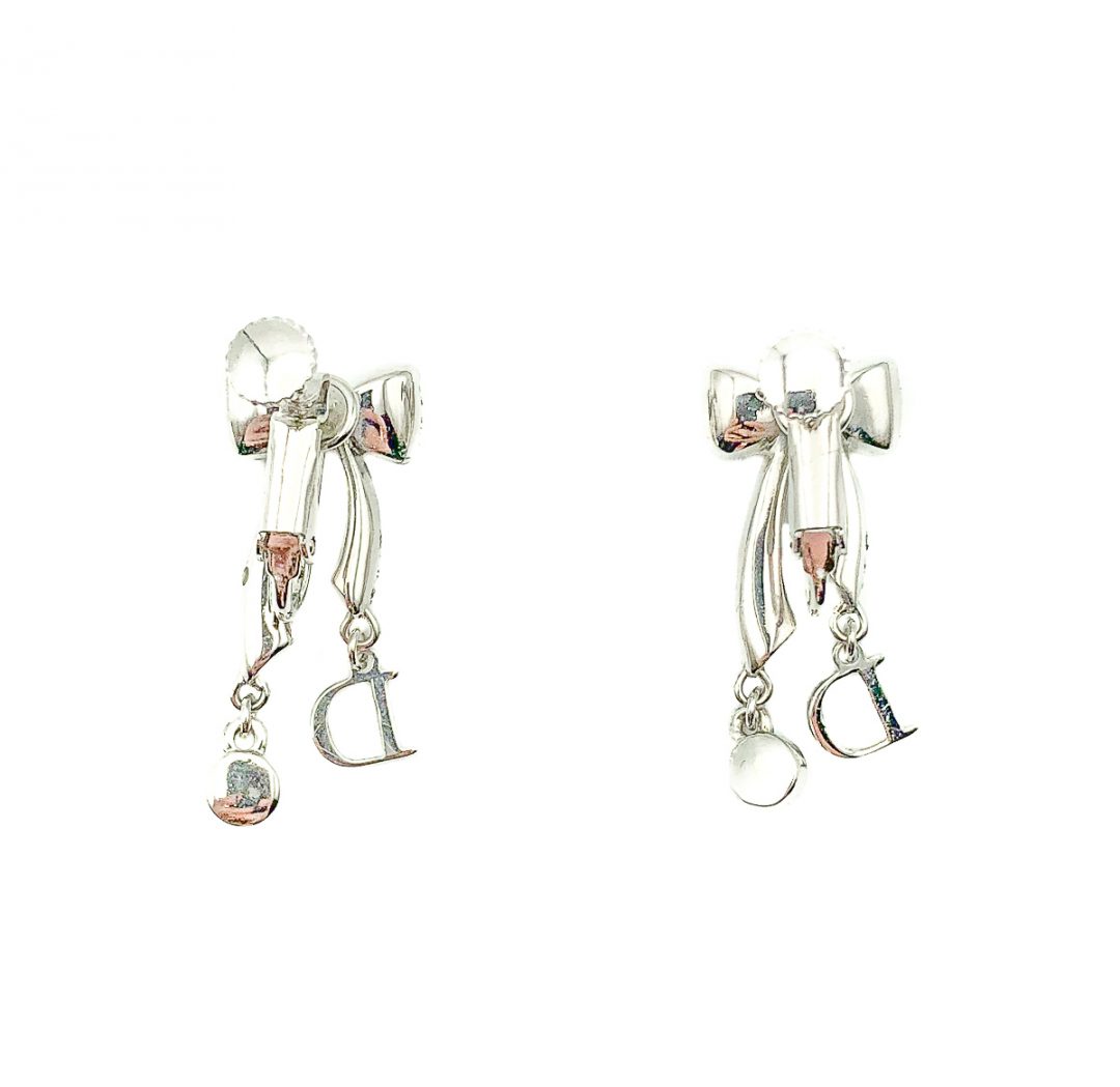Vintage Dior Bow Logo Earrings