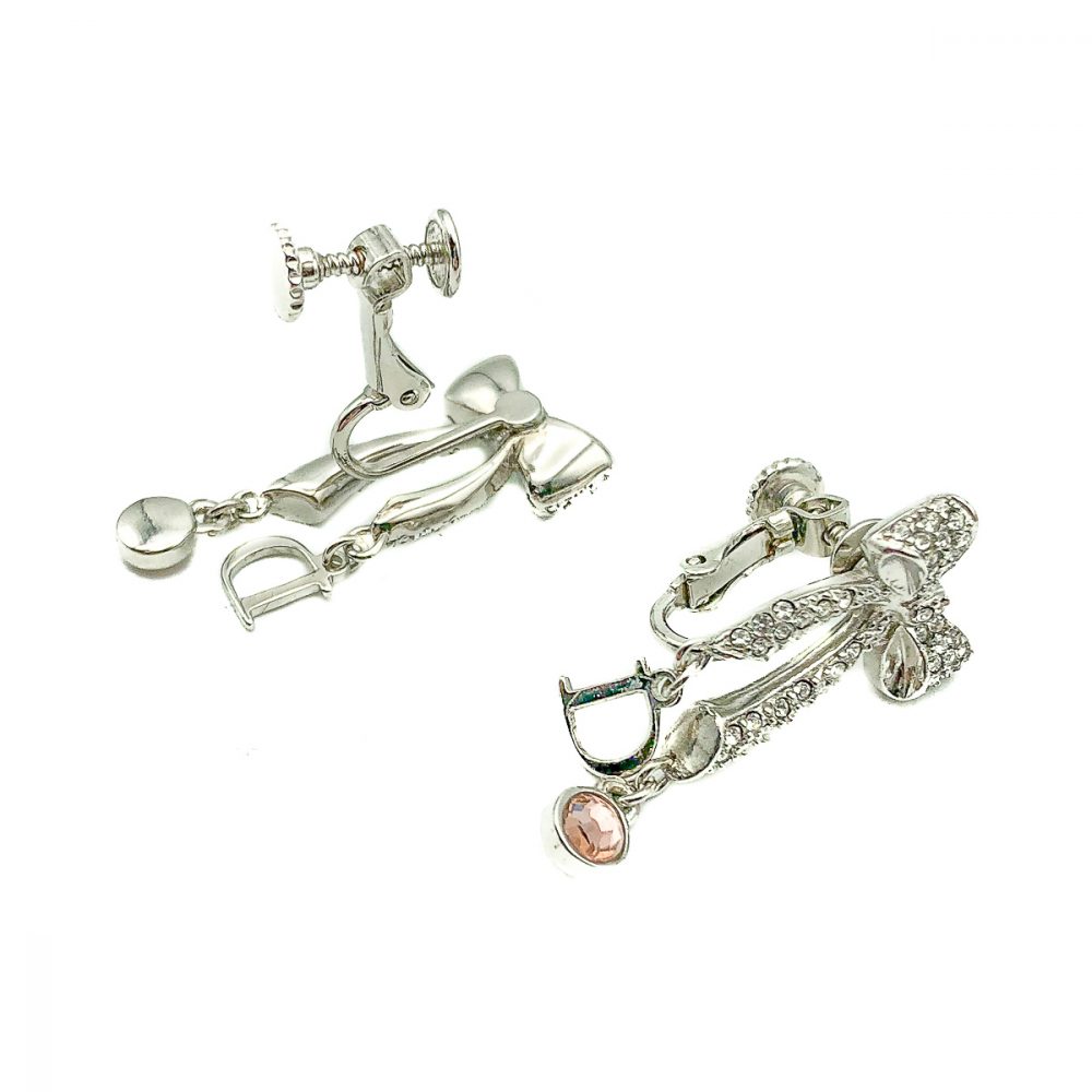 Vintage Dior Bow Logo Earrings
