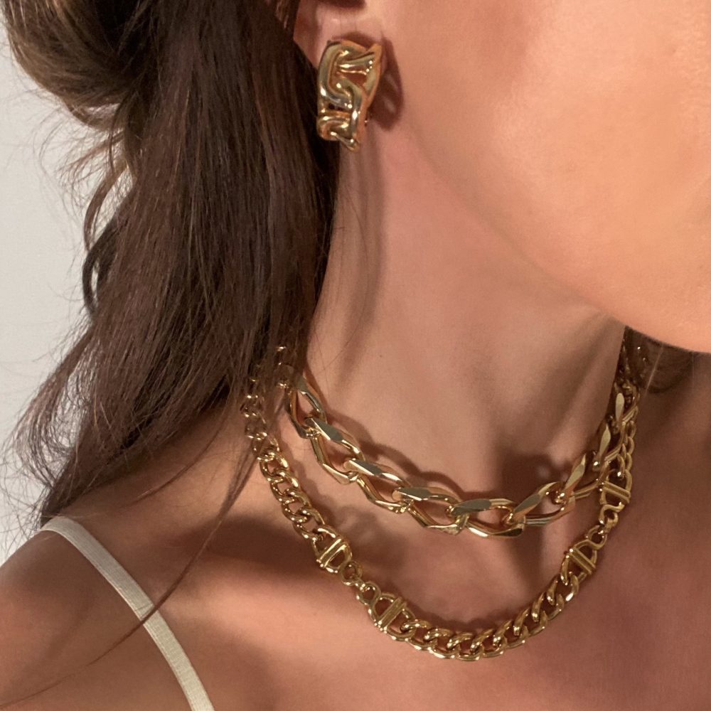Vintage Grosse Chain Hoops