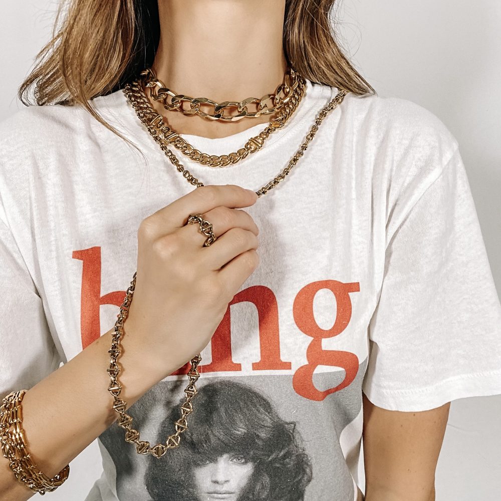 Gold chains at Jennifer Gibson Jewellery
