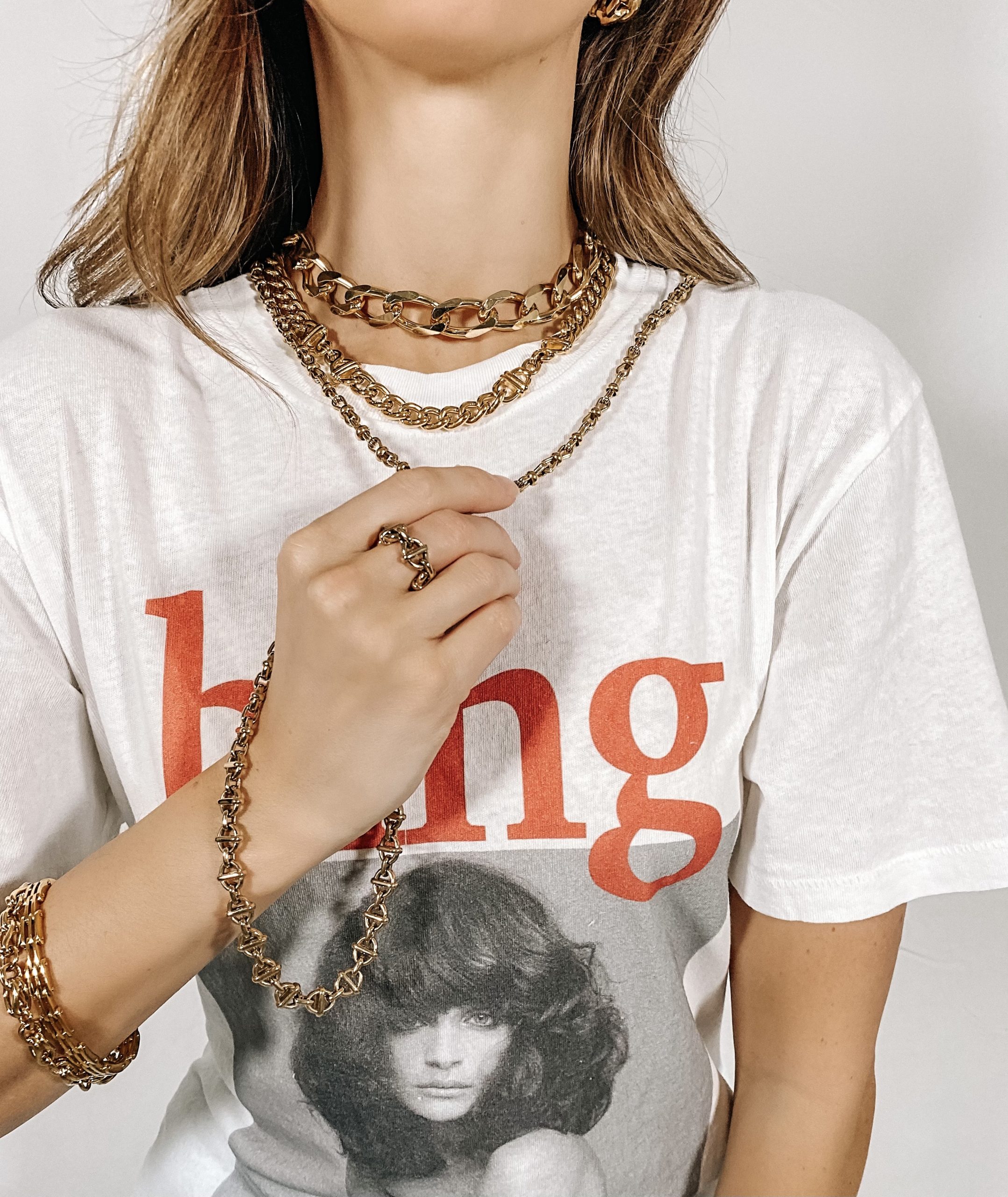 2 Gold chains at Jennifer Gibson Jewellery