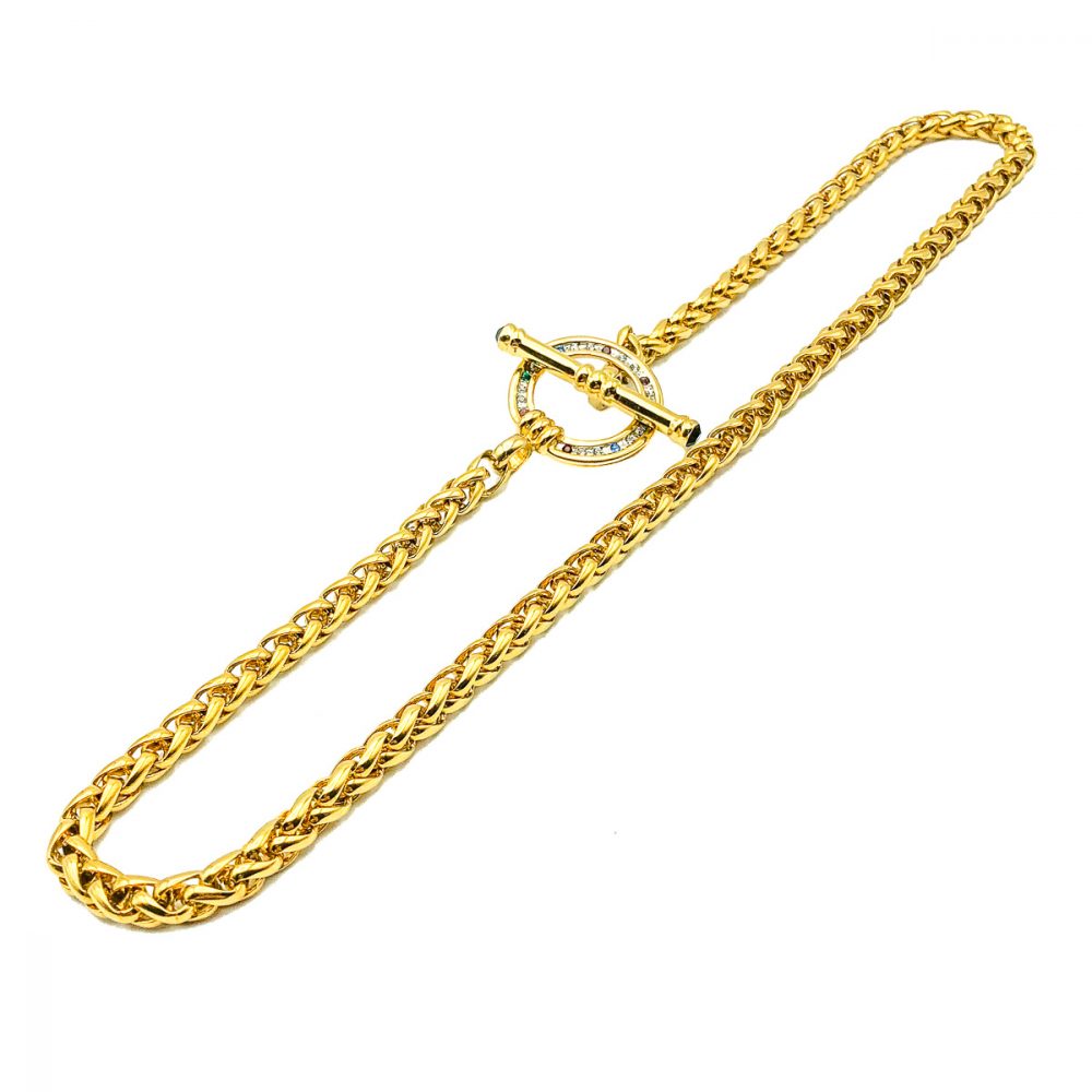Vintage Crystal Bar & Toggle Chain