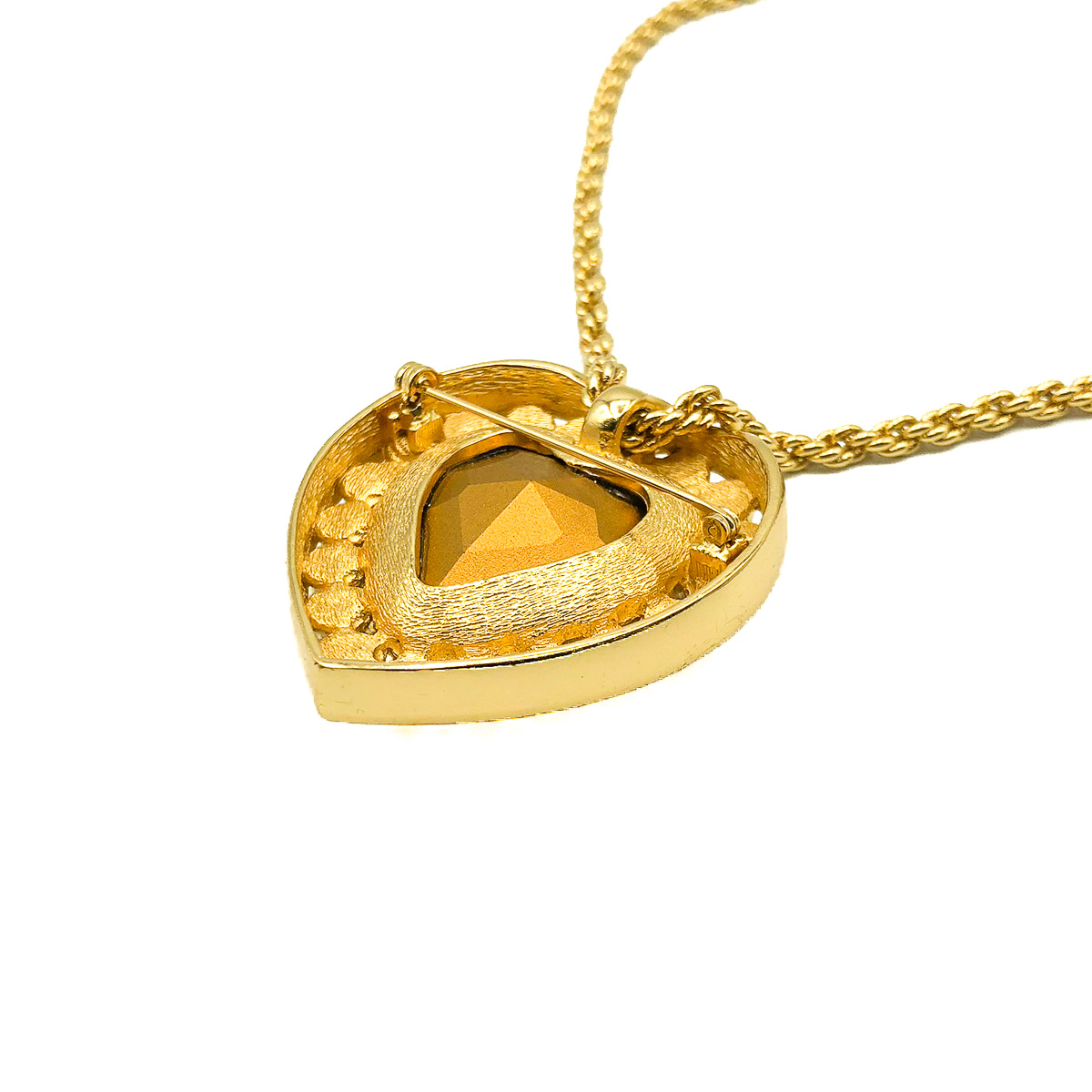 Jennifer Gibson Jewellery Vintage Dior Crystal Heart Necklace 6 931 (3) Vintage Dior Crystal Heart Necklace
