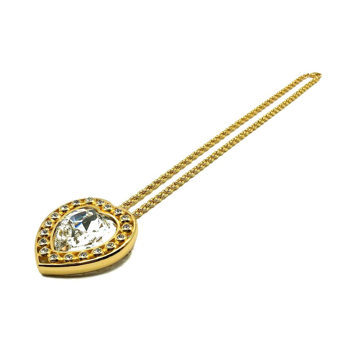 Jennifer Gibson Jewellery Vintage Dior Crystal Heart Necklace 6 931 (4) Vintage Dior Crystal Heart Necklace