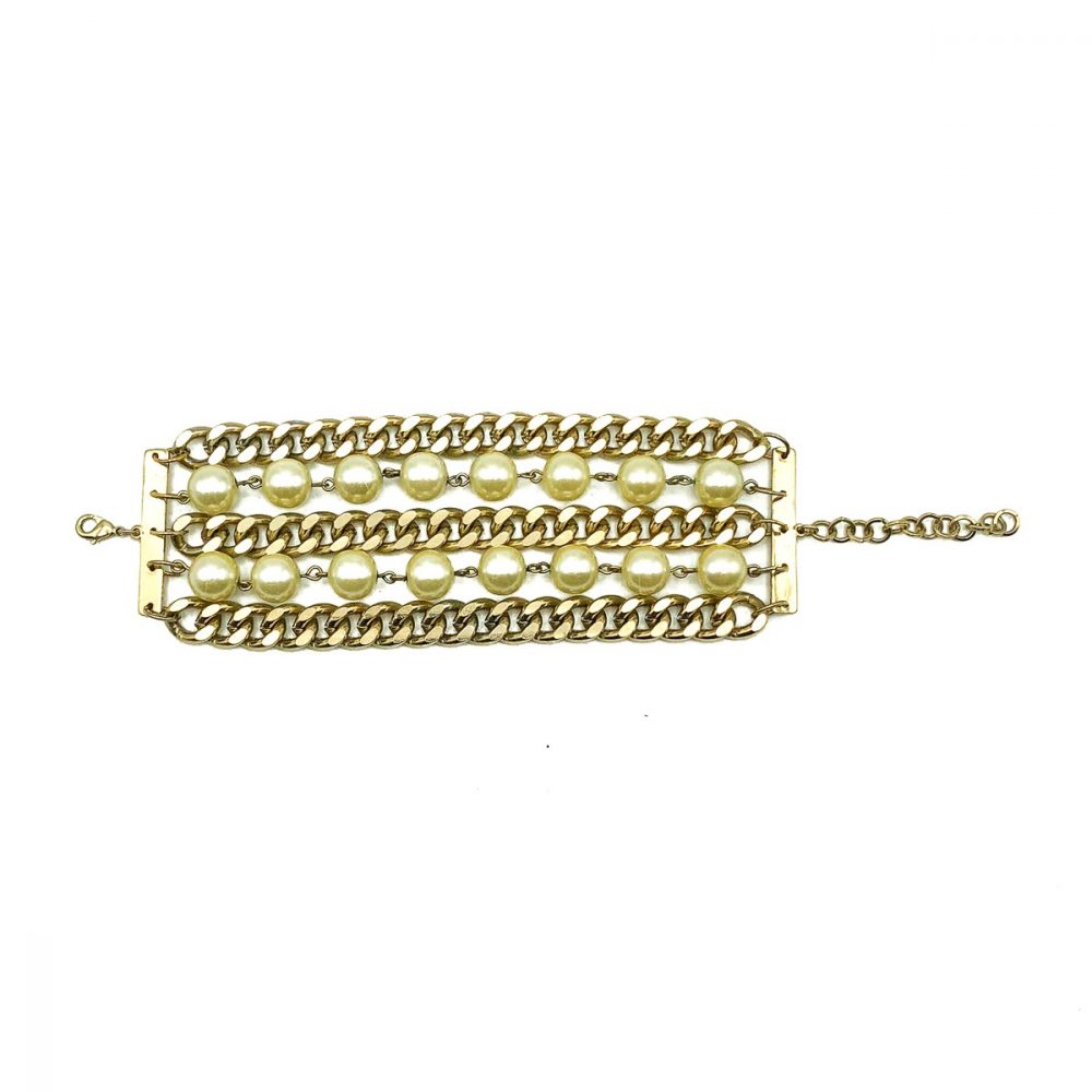 Vintage Pearl Chainmail Cuff
